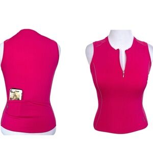 SHE BEEST Athletic Fuchsia Workout Tank With Back Pocket Size M